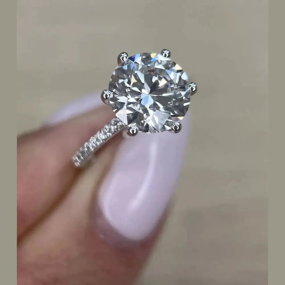 3 Carat Round Cut Lab Grown Diamond Engagement Ring 14K White Gold - Future Jewelry