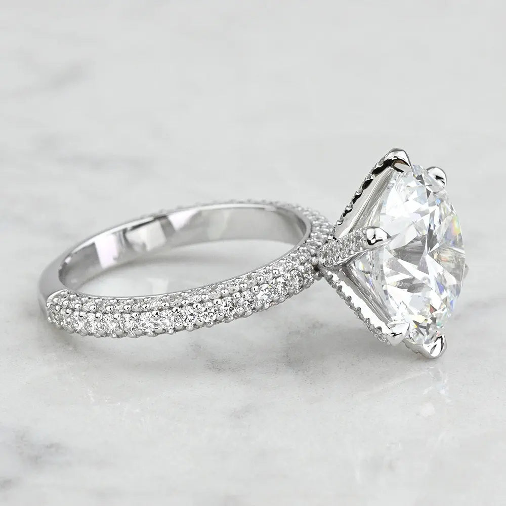 3 Carat Round Cut Lab Grown Diamond Engagement Ring 14K White Gold - Future Jewelry