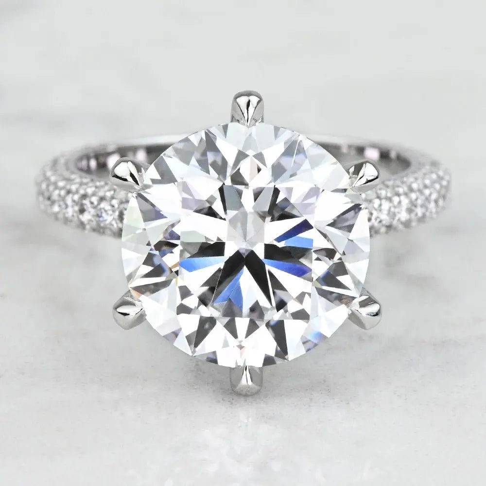 3 Carat Round Cut Lab Grown Diamond Engagement Ring 14K White Gold - Future Jewelry