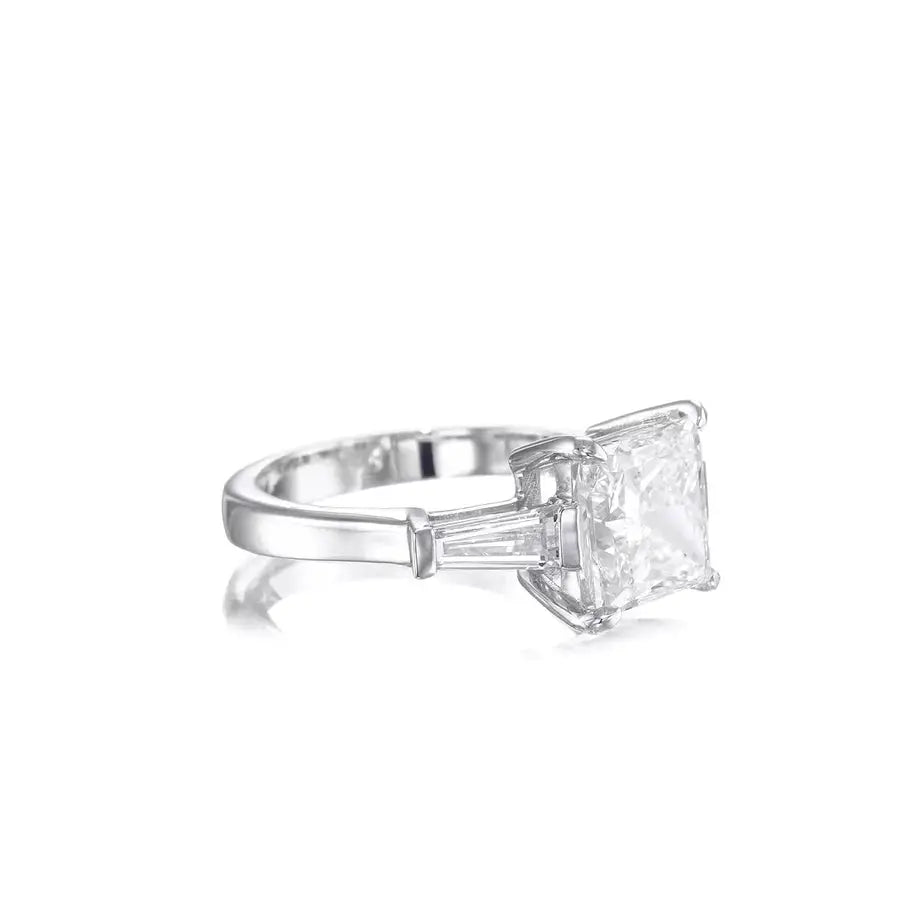 3.30 Carat Emerald - Cut Lab - Grown Diamond Engagement Ring – Certified, 14K White Gold - Future Jewelry