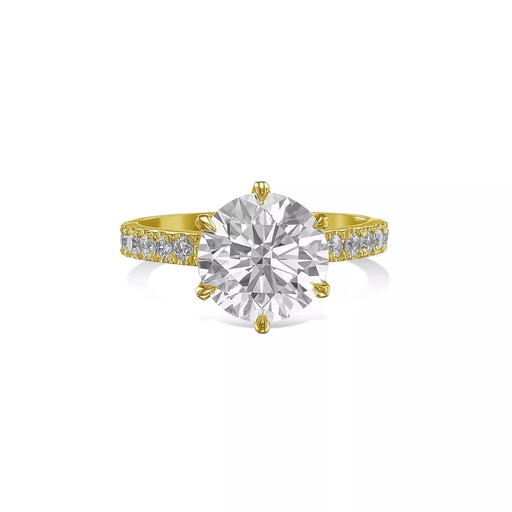 3.35 Carat Round - Cut Diamond Engagement Ring – Certified, 14K Gold - Future Jewelry