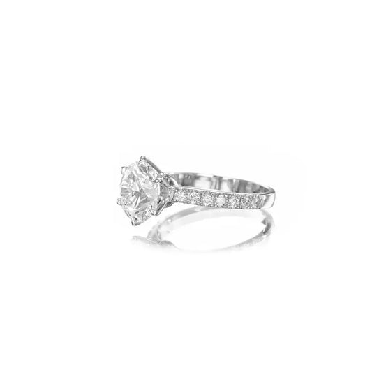 3.35 Carat Round - Cut Diamond Engagement Ring – Certified, 14K Gold - Future Jewelry