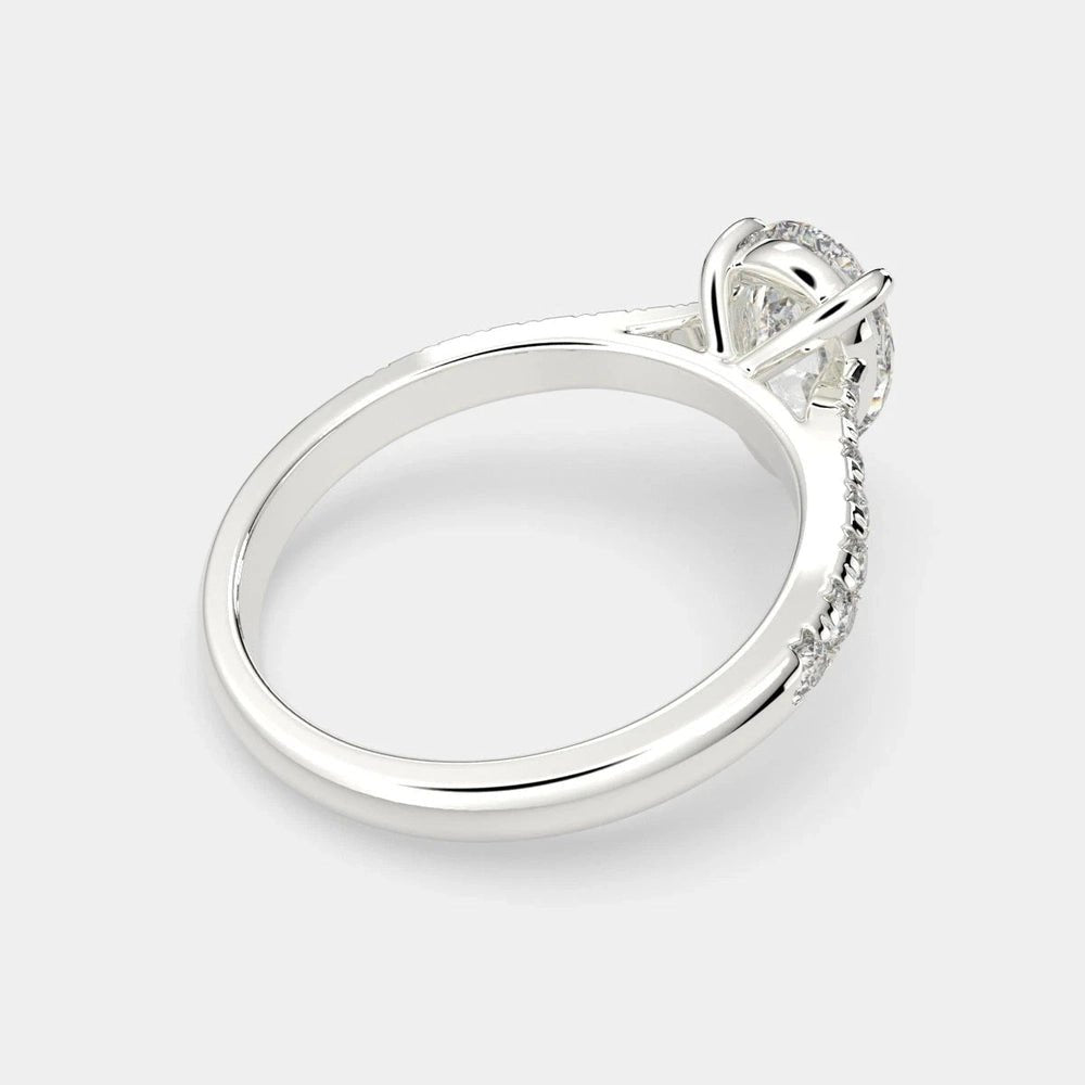3.70 Carat Pear Cut Diamond Ring VS1 F 14K White Gold - Future Jewelry