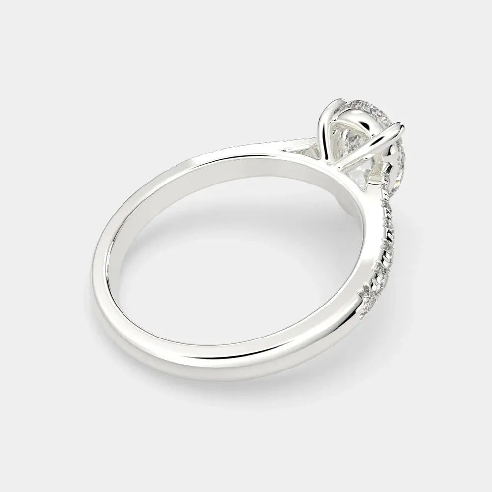 3.70 Carat Pear Cut Diamond Ring VS1 F 14K White Gold - Future Jewelry