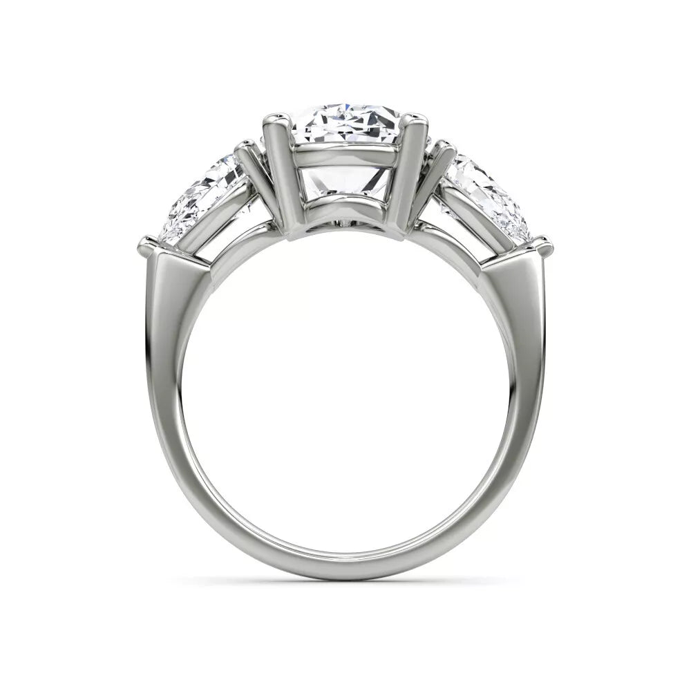3.70 Carat Round Cut Diamond Engagement Ring in 14K White Gold - Future Jewelry
