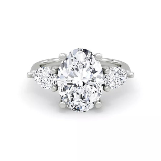 3.70 Carat Round Cut Diamond Engagement Ring in 14K White Gold - Future Jewelry