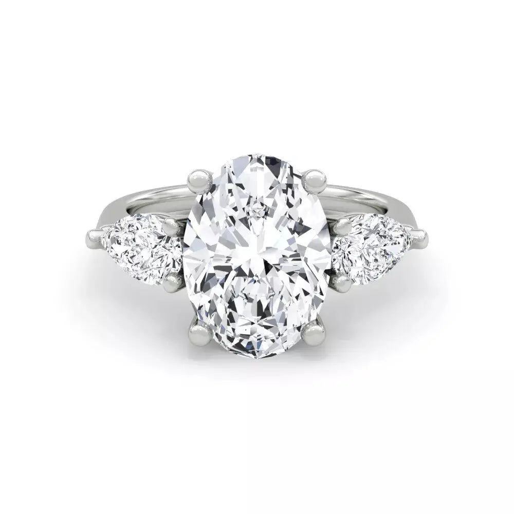 3.70 Carat Round Cut Lab Grown Diamond Engagement Ring in 14K White Gold - Future Jewelry