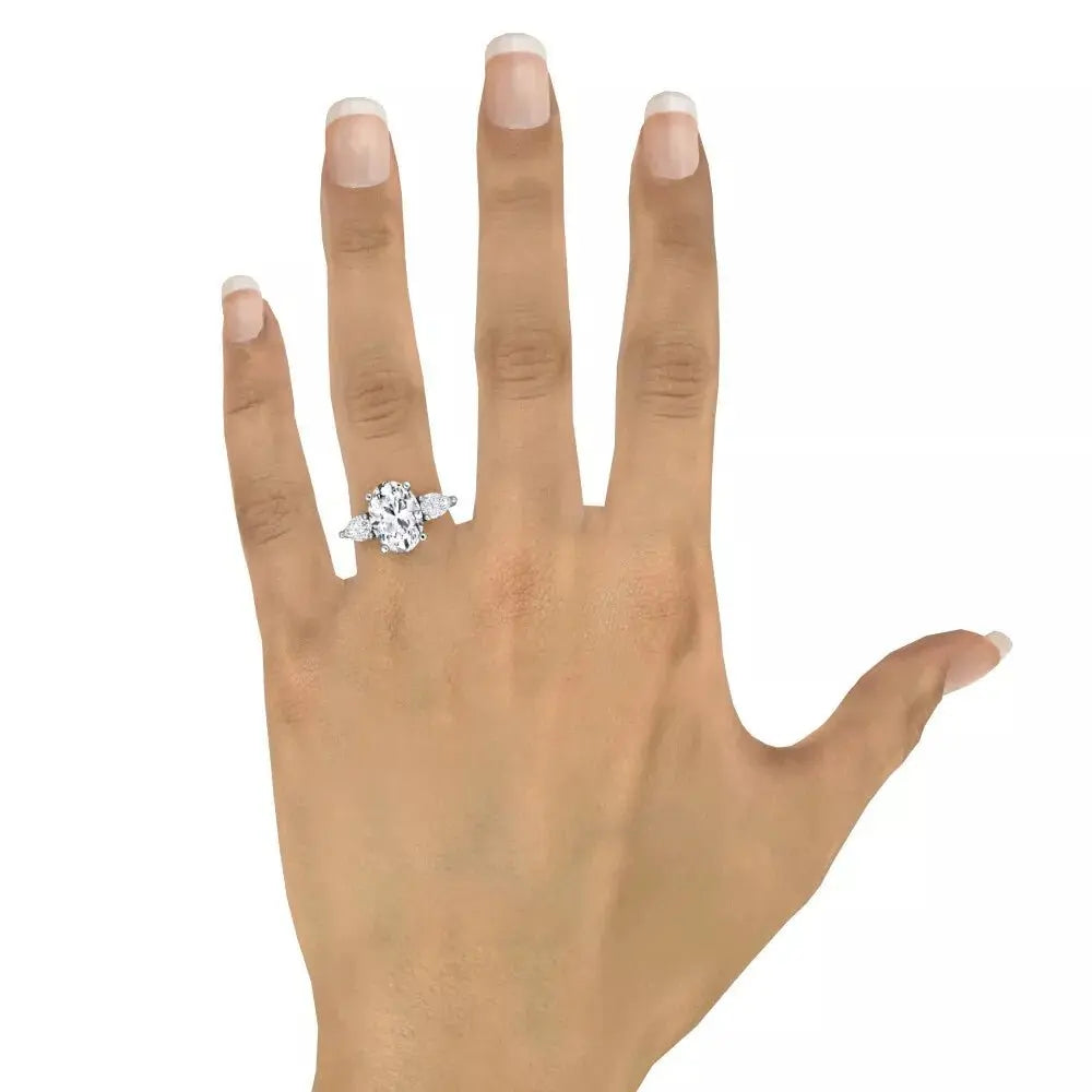 3.70 Carat Round Cut Lab Grown Diamond Engagement Ring in 14K White Gold - Future Jewelry