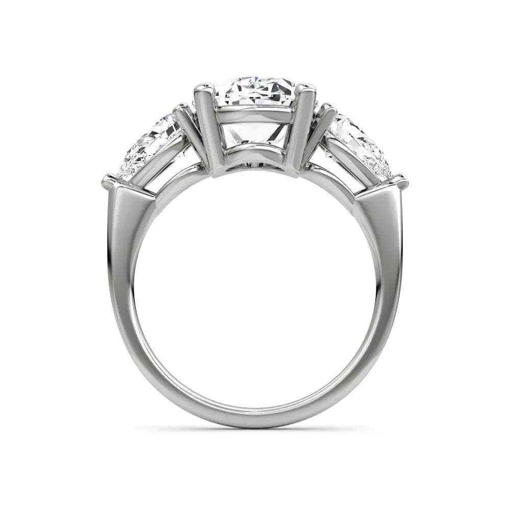 3.70 Carat Round Cut Lab Grown Diamond Engagement Ring in 14K White Gold - Future Jewelry
