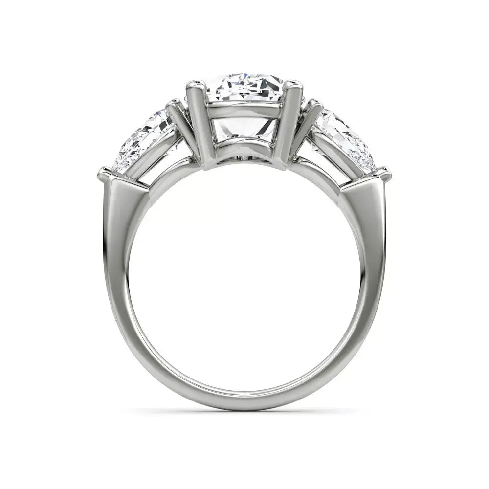 3.70 Carat Round Cut Lab Grown Diamond Engagement Ring in 14K White Gold - Future Jewelry