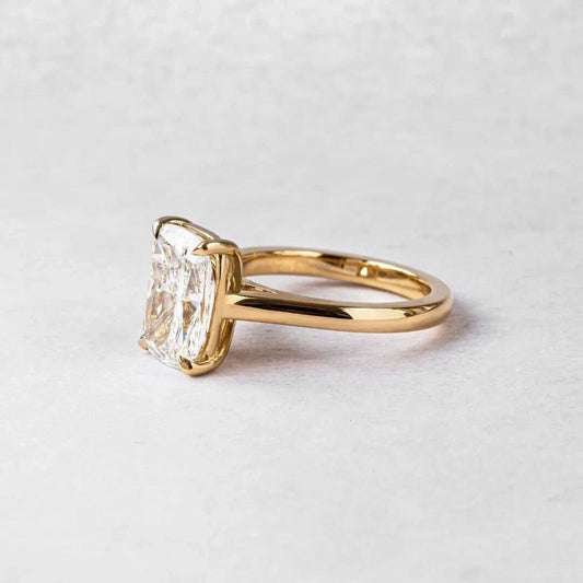 3.80 Carat Cushion Lab Grown Diamond Ring E VVS2 14K or 18K - Future Jewelry