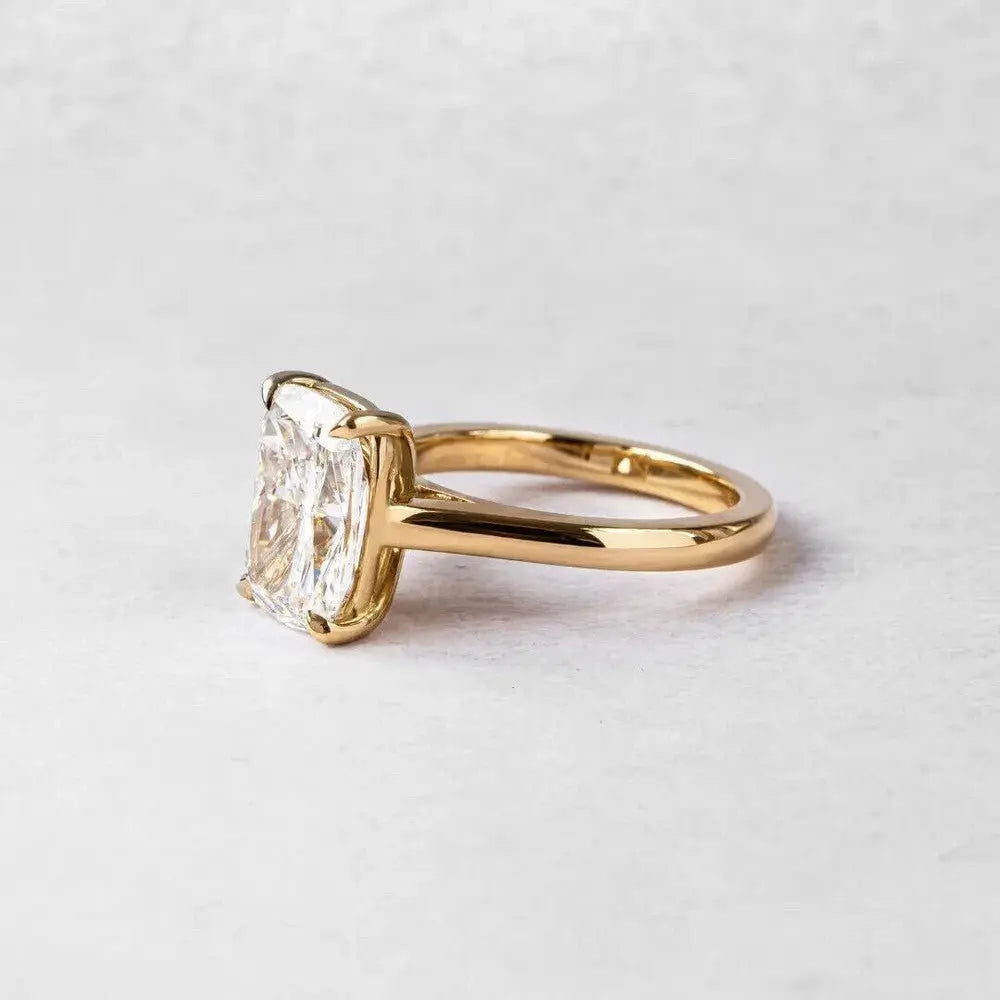 3.80 Carat Cushion Lab Grown Diamond Ring E VVS2 14K or 18K - Future Jewelry
