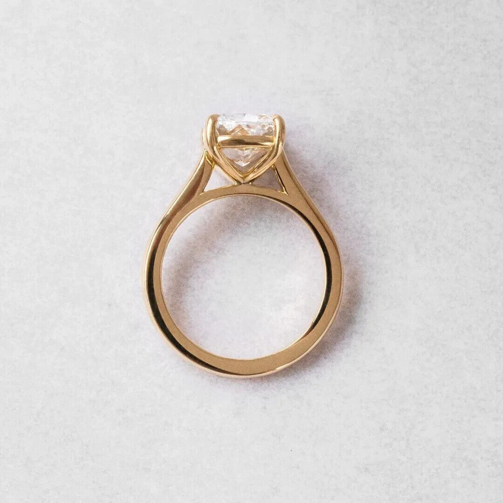 3.80 Carat Cushion Lab Grown Diamond Ring E VVS2 14K or 18K - Future Jewelry