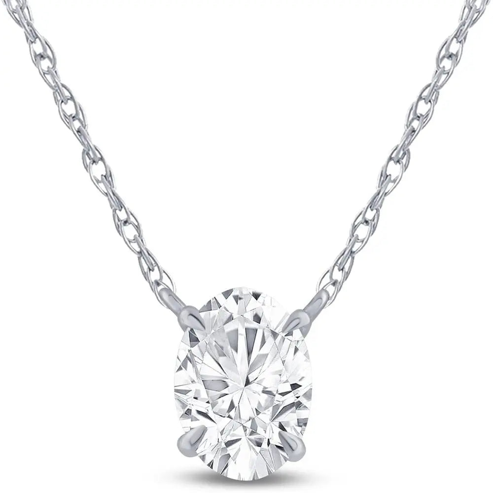 4 Carat Diamond Necklaces for Women | F VS Lab Grown Solitaire Diamond Necklace Pendants | Solid Gold Chain Included | Variety of Shapes to Choose From