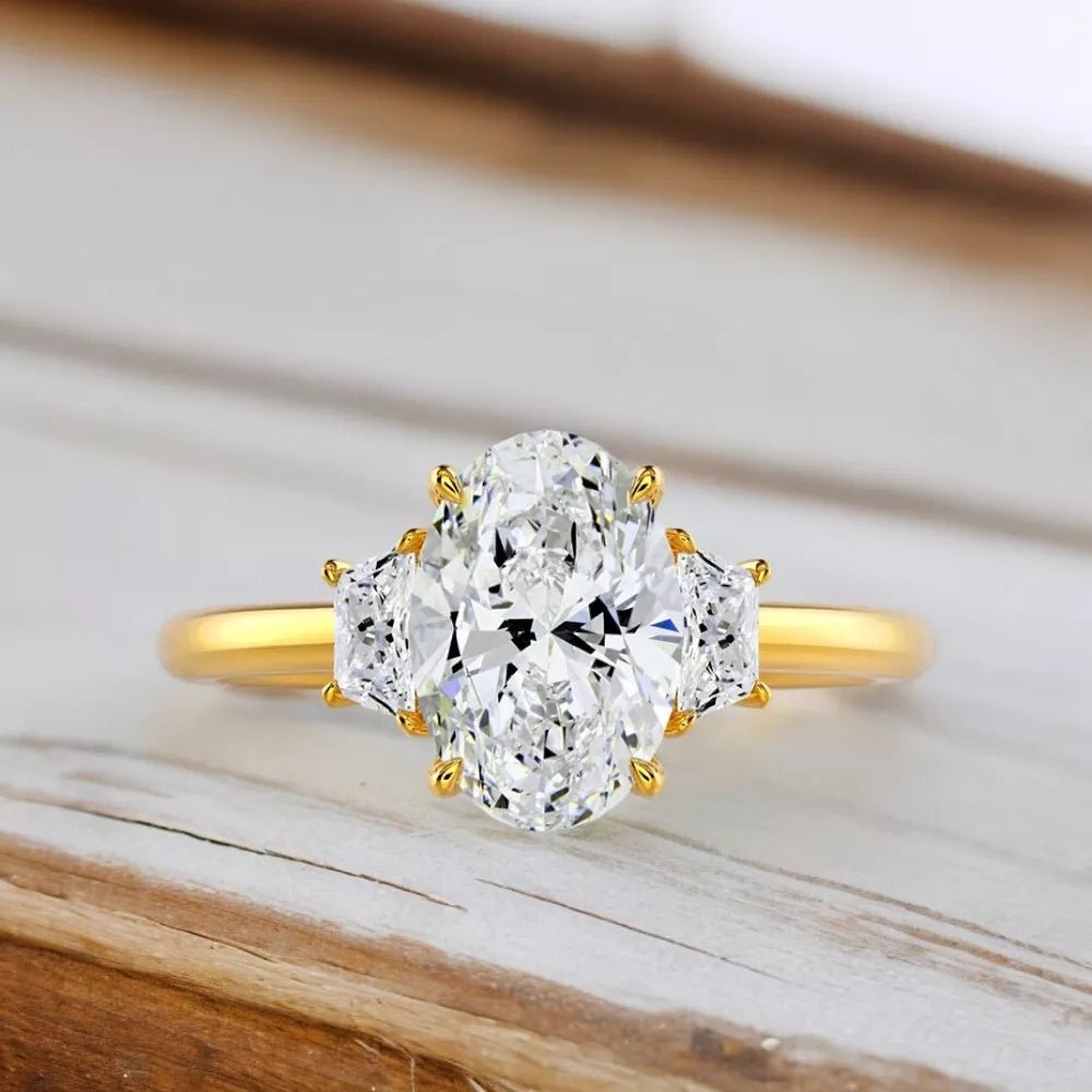 4 Carat Lab - Grown Diamond Engagement Ring in 14K Yellow Gold - Future Jewelry