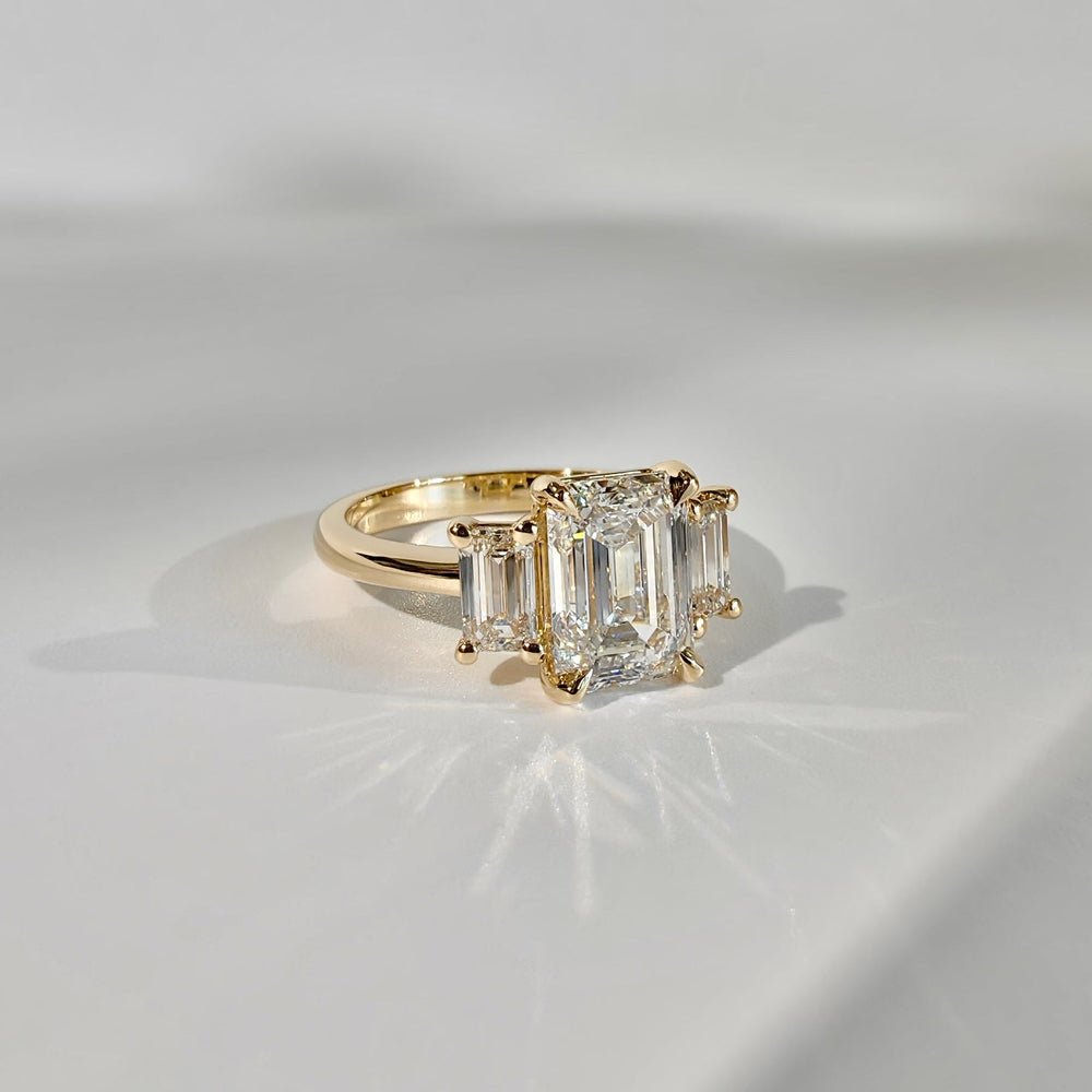 4.20 Carat Emerald - Cut Lab - Grown Diamond Engagement Ring with Side Stones - Future Jewelry
