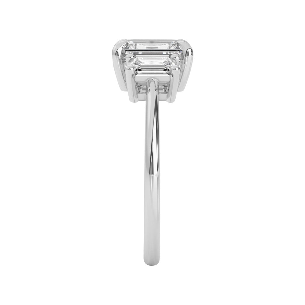 4.20 Carat Emerald - Cut Lab - Grown Diamond Engagement Ring with Side Stones - Future Jewelry