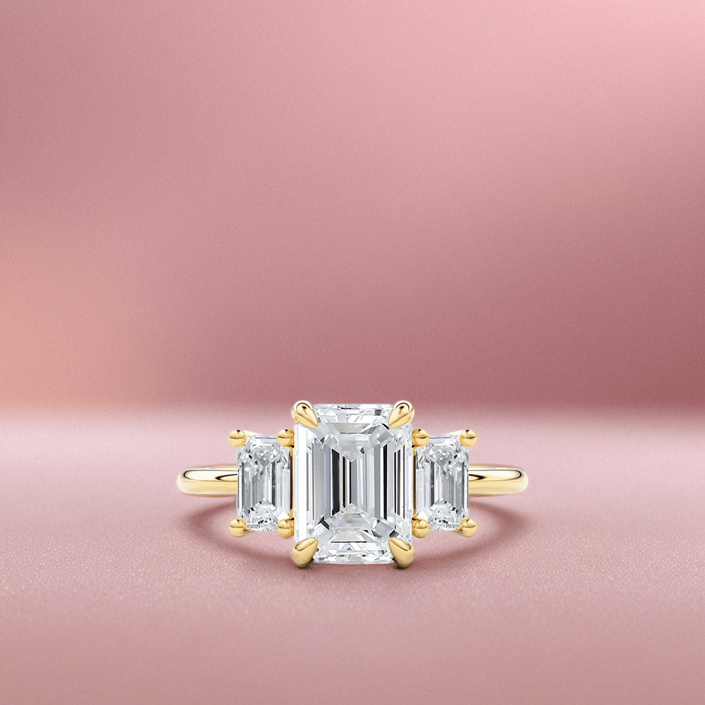 4.20 Carat Emerald - Cut Lab - Grown Diamond Engagement Ring with Side Stones - Future Jewelry