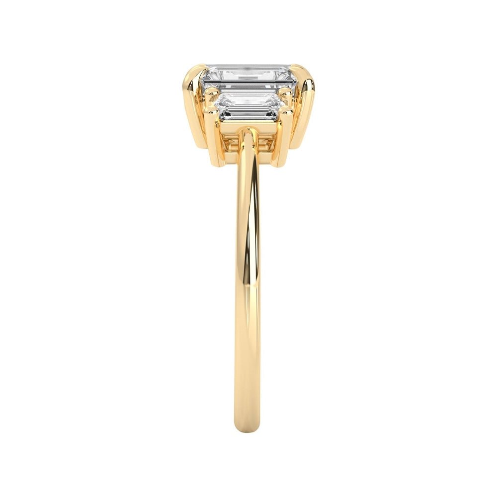 4.20 Carat Emerald - Cut Lab - Grown Diamond Engagement Ring with Side Stones - Future Jewelry