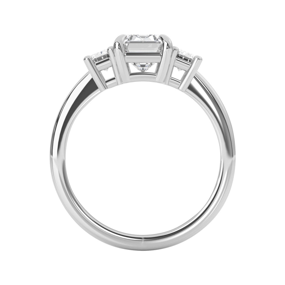 4.20 Carat Emerald - Cut Lab - Grown Diamond Engagement Ring with Side Stones - Future Jewelry