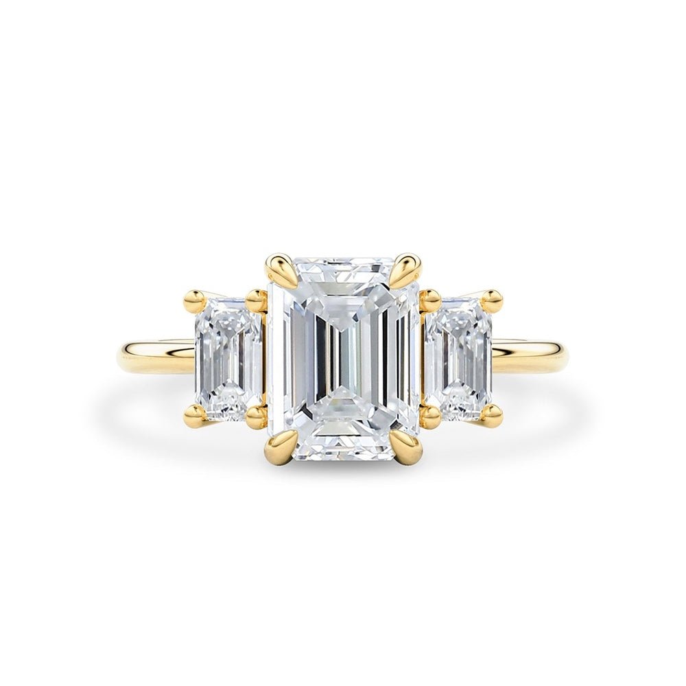 4.20 Carat Emerald - Cut Lab - Grown Diamond Engagement Ring with Side Stones - Future Jewelry