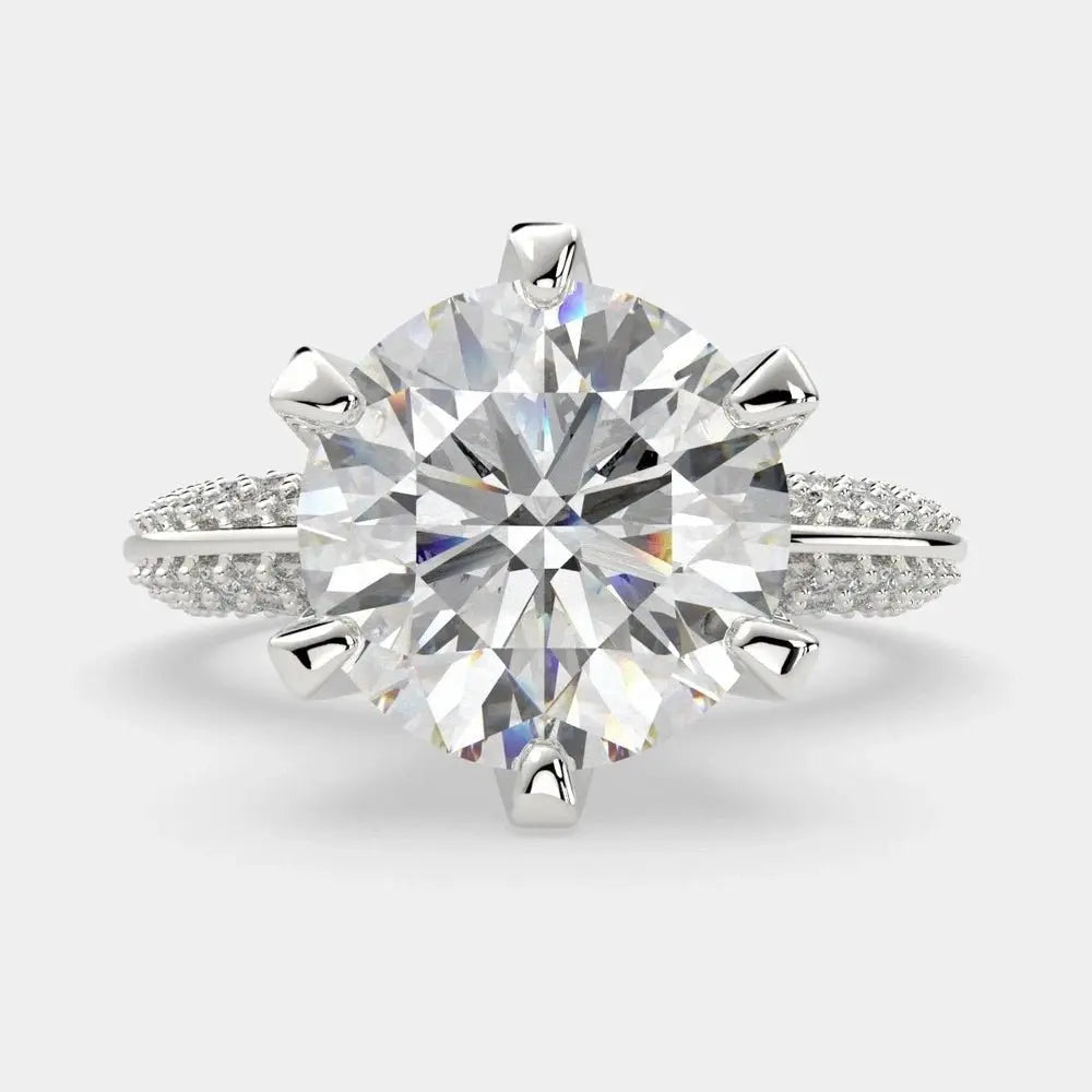 4.25 Carat Round Diamond Ring SI1 F 14K White Gold - Future Jewelry