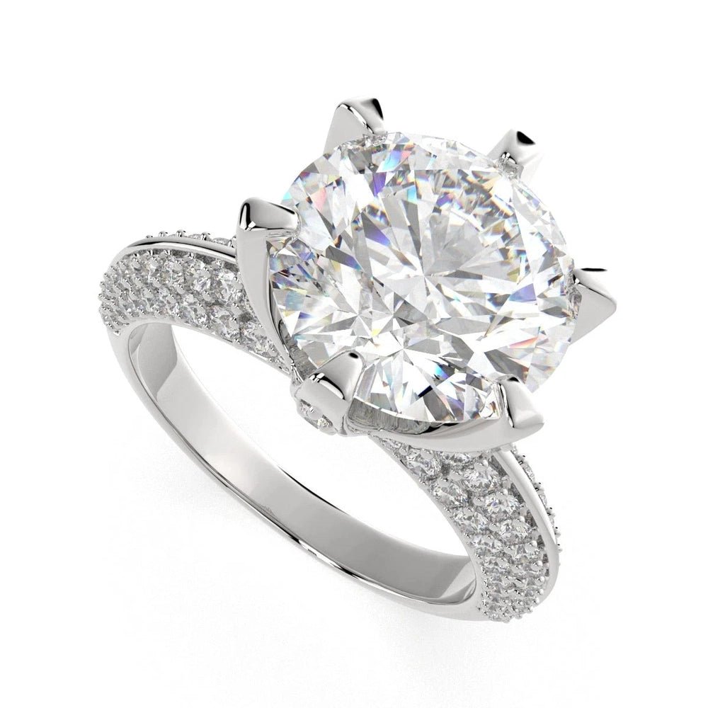4.25 Carat Round Diamond Ring SI1 F 14K White Gold - Future Jewelry