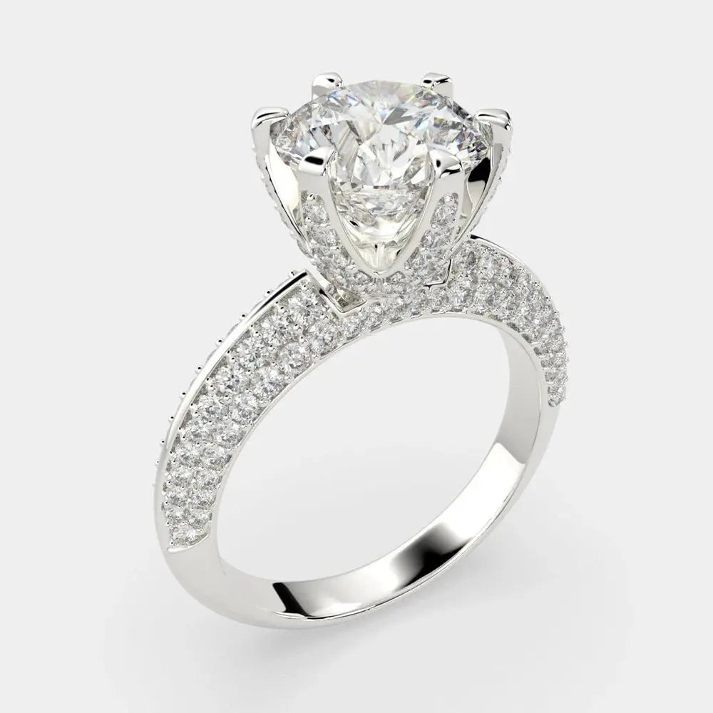 4.25 Carat Round Diamond Ring SI1 F 14K White Gold - Future Jewelry