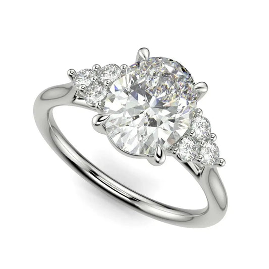 4.60 Carat Oval Diamond Ring VS2 D 14K White Gold - Future Jewelry