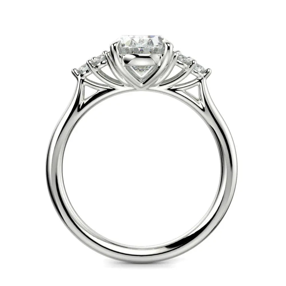 4.60 Carat Oval Lab Grown Diamond Ring VS1 F in 14K White Gold - Future Jewelry