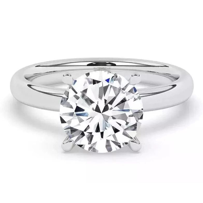 5 Carat Round Solitaire Platinum Lab Grown Diamond Ring - Future Jewelry