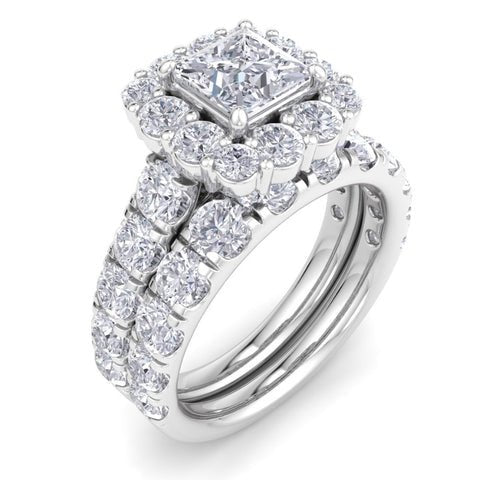 5Ct Princess Cut Diamond Engagement Matching Wedding Ring Set 10k Gold Lab Grown – Inspired by Pompeii3 - Future Jewelry