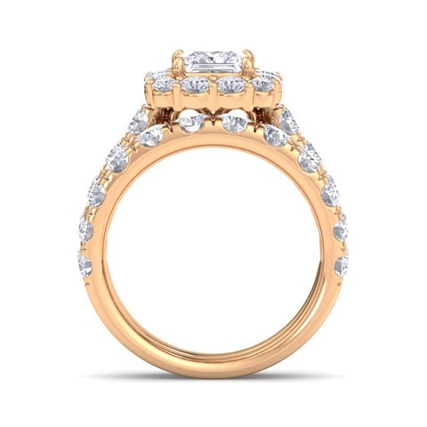 5Ct Princess Cut Diamond Engagement Matching Wedding Ring Set 10k Gold Lab Grown – Inspired by Pompeii3 - Future Jewelry