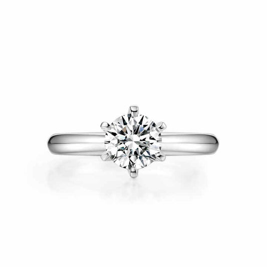 6 Claw Round Lab Grown Diamond Eternity Ring in White Gold - Future Jewelry