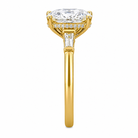 3 Carat Diamond Ring | Cushion Cut Lab Grown Diamond Engagement Ring in Platinum - Future Jewelry