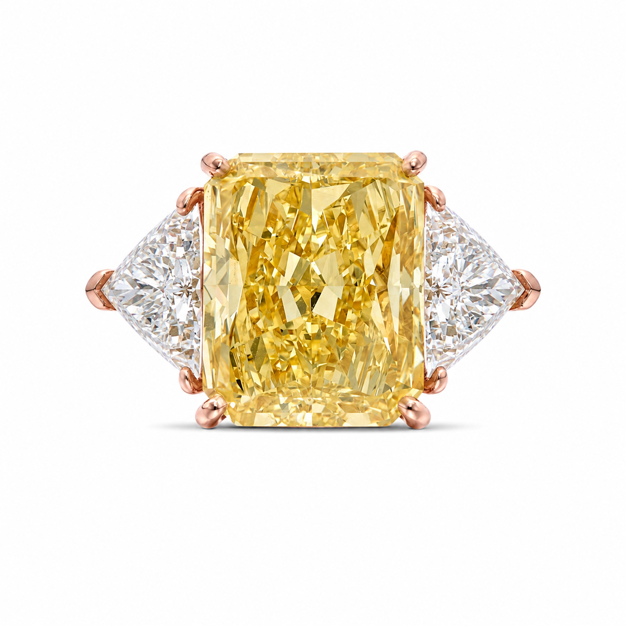 The Imperial Canary™ | 10 Carat Total Weight Fancy Yellow Lab Grown Diamond Engagement Ring | 8 Carat Center | 14K Rose Gold | IGI Certified | Limited Edition 1 of 34