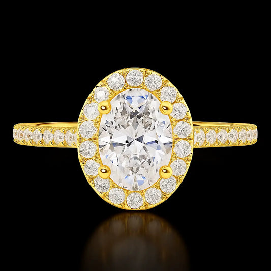 3 Carat Lab Diamond Ring – Oval Cut Solitaire in 14K Yellow Gold Future Jewelry