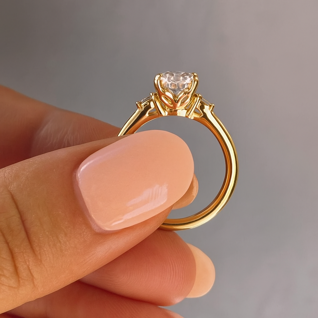 1.30 Carat Oval Cut IGI Lab Grown Diamond Engagement Ring 14k White Gold