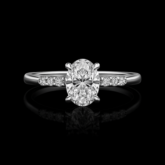 Engagement Oval Cut Diamond Ring IGI GIA Lab 18k Yellow Gold 1.10 Carat Future Jewelry