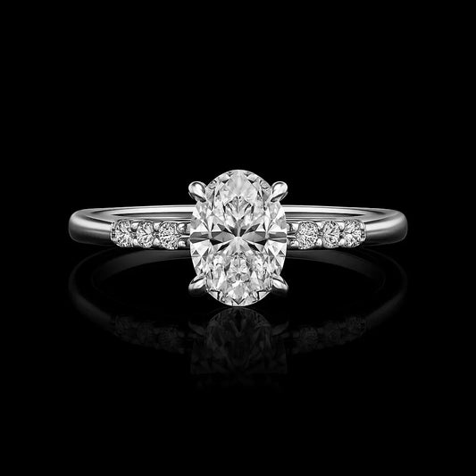 Engagement Oval Diamond Ring IGI GIA Lab 18k Yellow Gold 1.10 Carat Future Jewelry