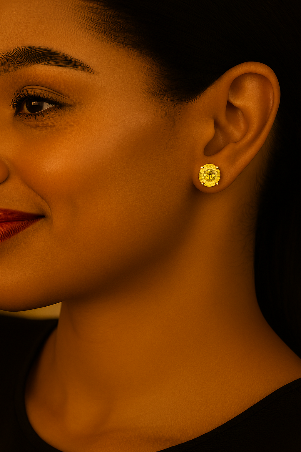 2 Carat Pear-Shaped Lab Fancy Intense Yellow Diamond Solitaire Stud Earrings Future Jewelry