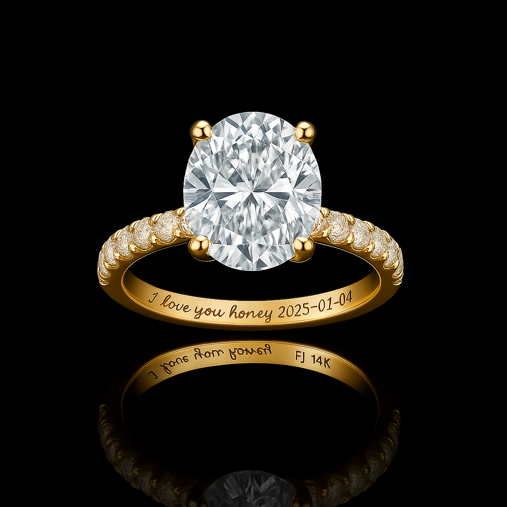 3 Carat Lab Diamond Engagement Ring in 14K White Gold