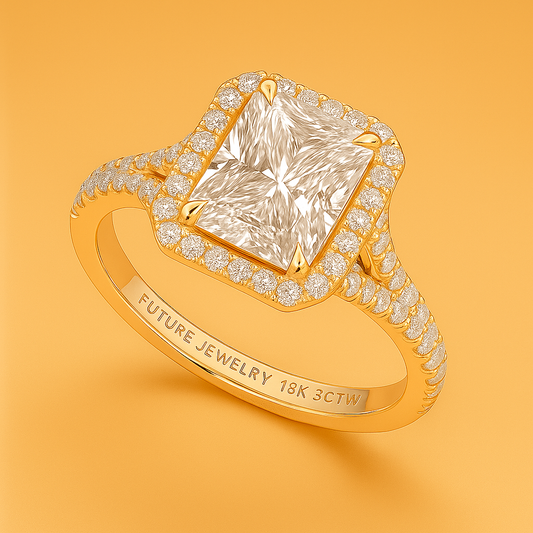 3.6 Carat Lab Diamond Engagement Ring in 14K White Gold