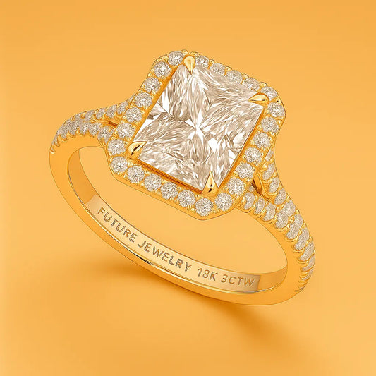 3.6 Carat Lab Diamond Engagement Ring in 14K White Gold Future Jewelry