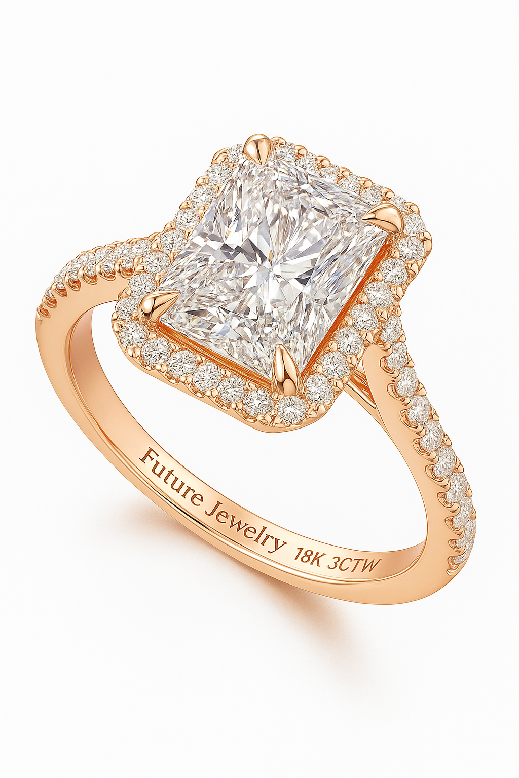 3.6 Carat Lab Diamond Engagement Ring in 14K White Gold Future Jewelry