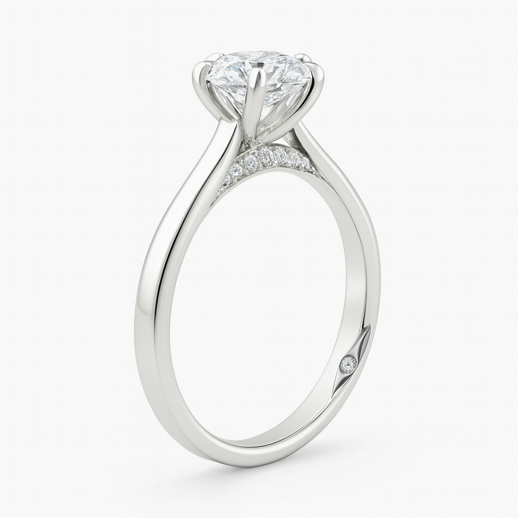 1.15 Ct IGI Lab Oval Cut Diamond Engagement Ring 18k Yellow Gold