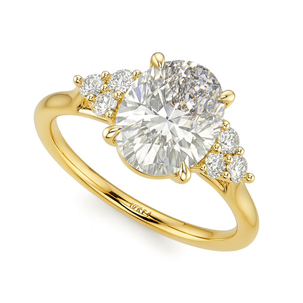 4.6 Carat Lab Diamond Engagement Ring in 14K White Gold