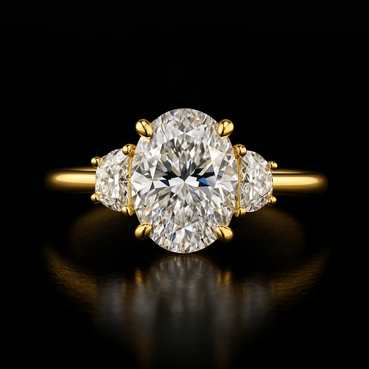 4 Carat Lab Diamond Engagement Ring in 14K Yellow Gold