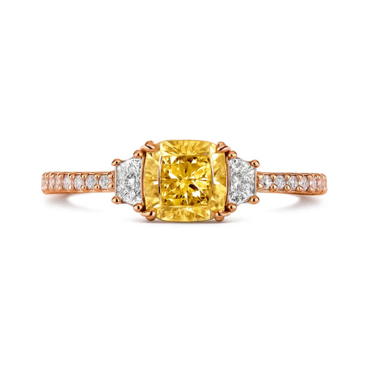 1.70 Carat Fancy Vivid Yellow Lab Diamond in 14K White Gold Future Jewelry
