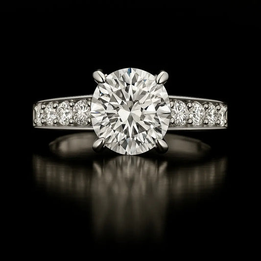 3 Carat Diamond Ring Cathedral 14k Gold Lab Diamond Engagement Ring Future Jewelry and Partners